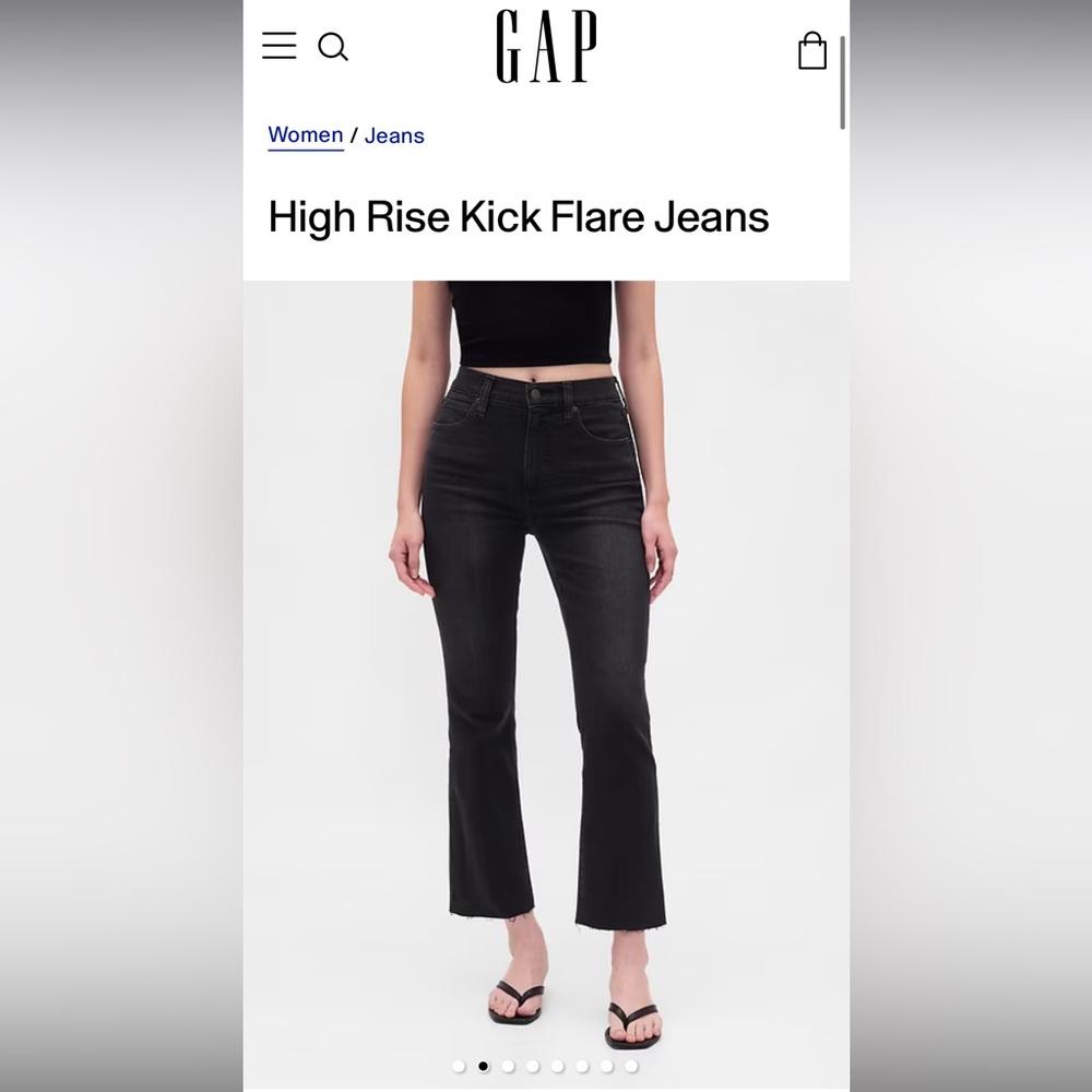 GAP High-Rise Black Flare Jeans. 33 Tall.